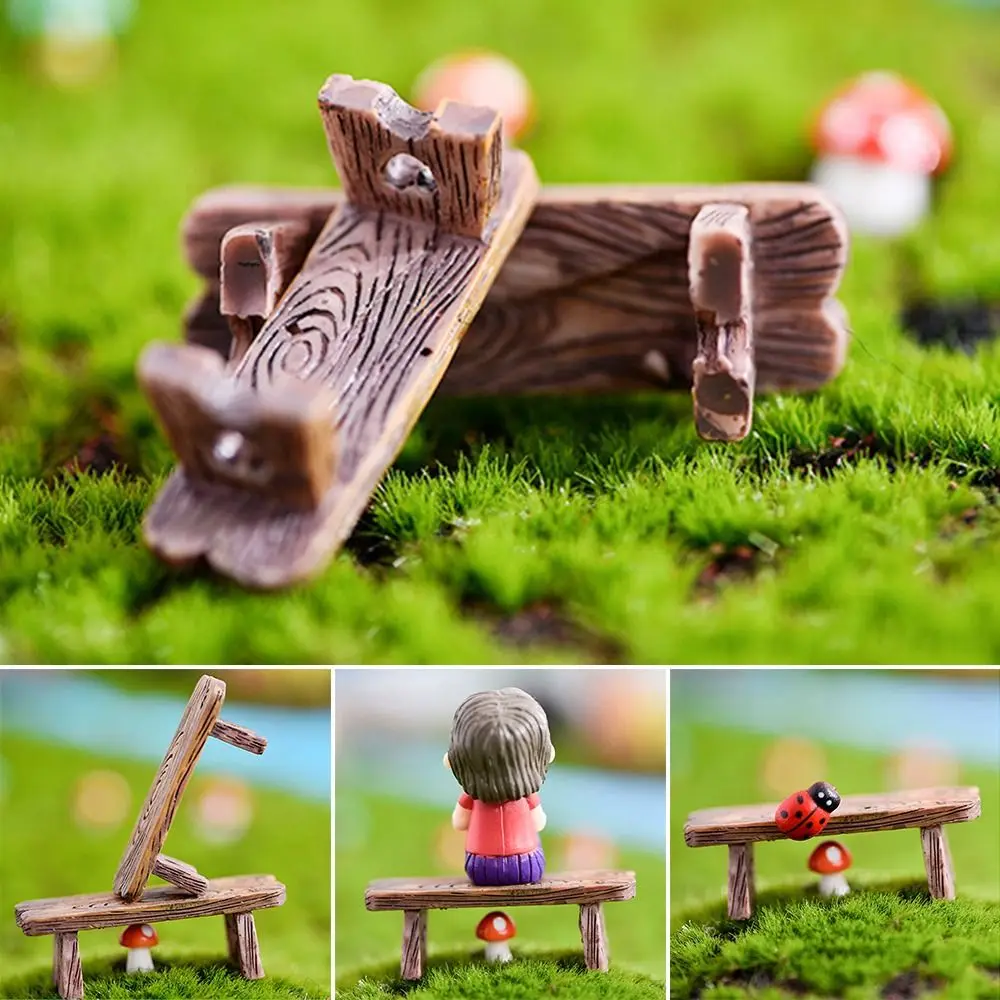 Bonsai Garden Bench - 1PC Mini Wooden Park Bench Chair