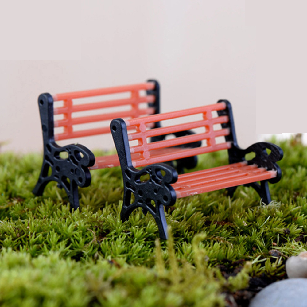 Bonsai Garden Bench - 1Pair Miniature Park Seat Miniature Bench