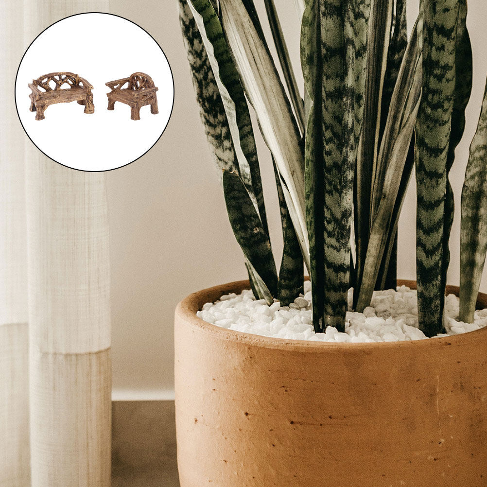 2Pcs Resin Micro Landscape Orn – Bonsai Garden Bench Bewertung und Preis