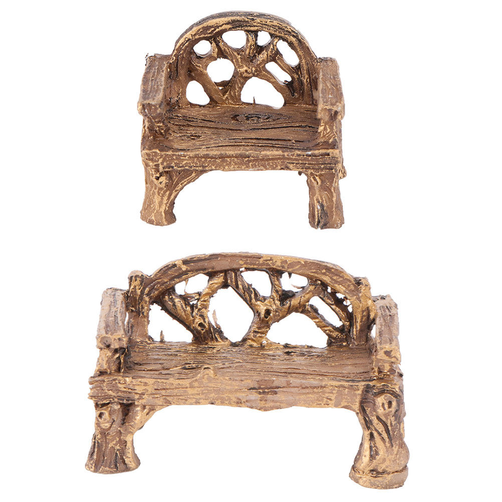 2Pcs Resin Micro Landscape Orn – Bonsai Garden Bench Bewertung und Preis