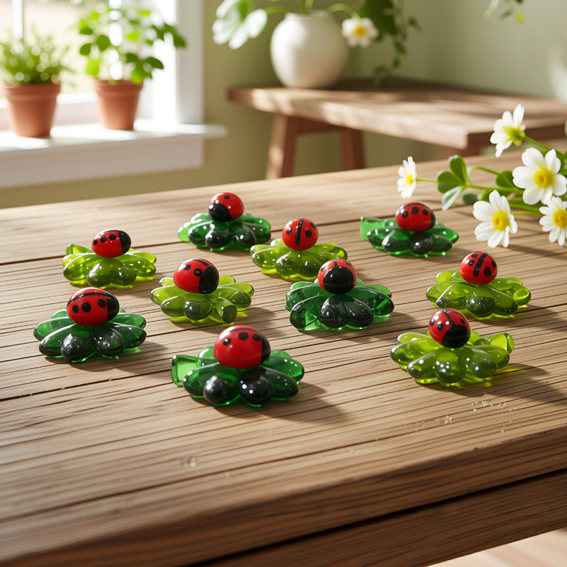 5pcs Green Mini Glass Four-Lea – Bonsai Garden Table Bewertung und Preis