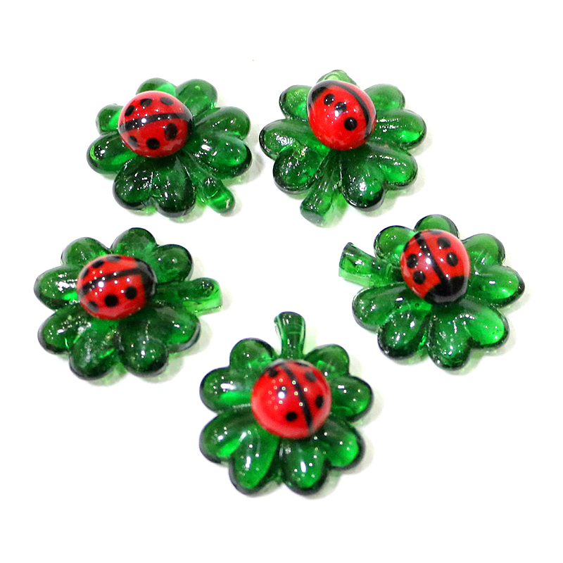 5pcs Green Mini Glass Four-Lea – Bonsai Garden Table Bewertung und Preis