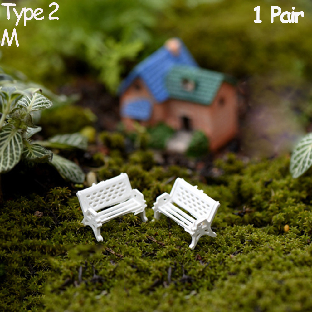 1 Pair DIY Fairy Garden Decor  – Bonsai Garden Bench Bewertung und Preis